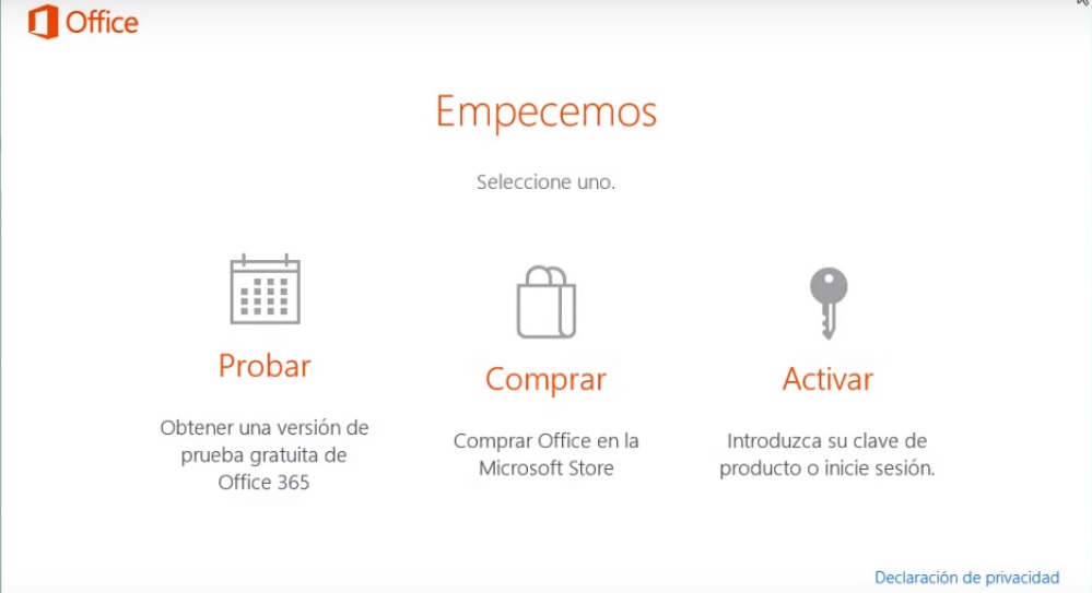 Quitar mensaje de Office «Probar, Comprar, Activar»
